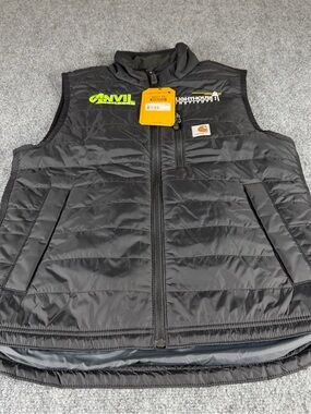 Carhartt Gilliam vest men’s small black rain defender insulated nwt company logo